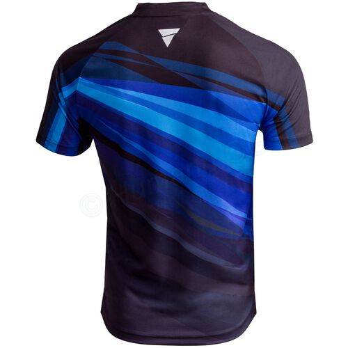 V-Shirt 222, schwarz / blau