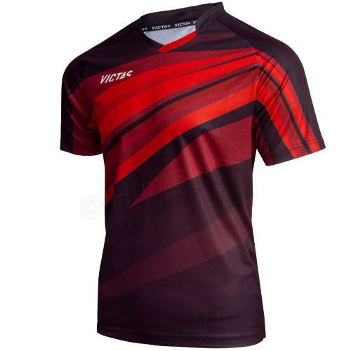 V-Shirt 222, schwarz / rot 3XS