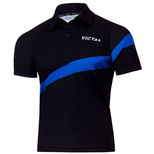 V-Shirt 215, svart / blå