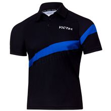 V-Shirt 215, svart / bl